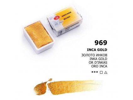 Nevskaya Palitra White Nights akvarelová barva 2,5 ml, odstín Gold Inca, zlatá