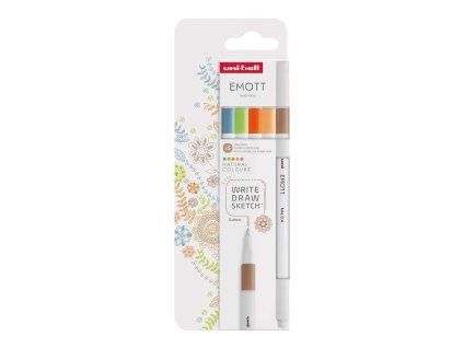 Sada 5 linerů Uni EMOTT 0,4 mm v odstínech Natural, jehlový hrot s ochranou