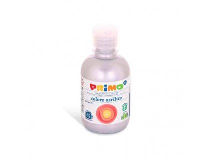 Akrylová barva Primo 300 ml, stříbrná metalická, plastová lahvička s dávkovacím uzávěrem
