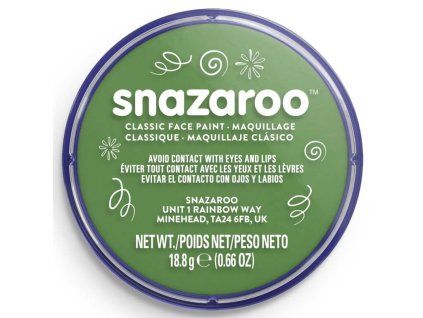 Snazaroo barva na obličej 18 ml, odstín zelená, pro divadlo, Halloween i dětské malování