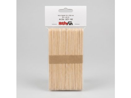 HobbyFun Dřevěné špachtličky 18 x 150 mm, prodejní balení 50 ks