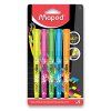 Maped Fluo'Peps Pen zvýrazňovače, sada 5 ks, seříznutý hrot, stopa 1 a 5 mm